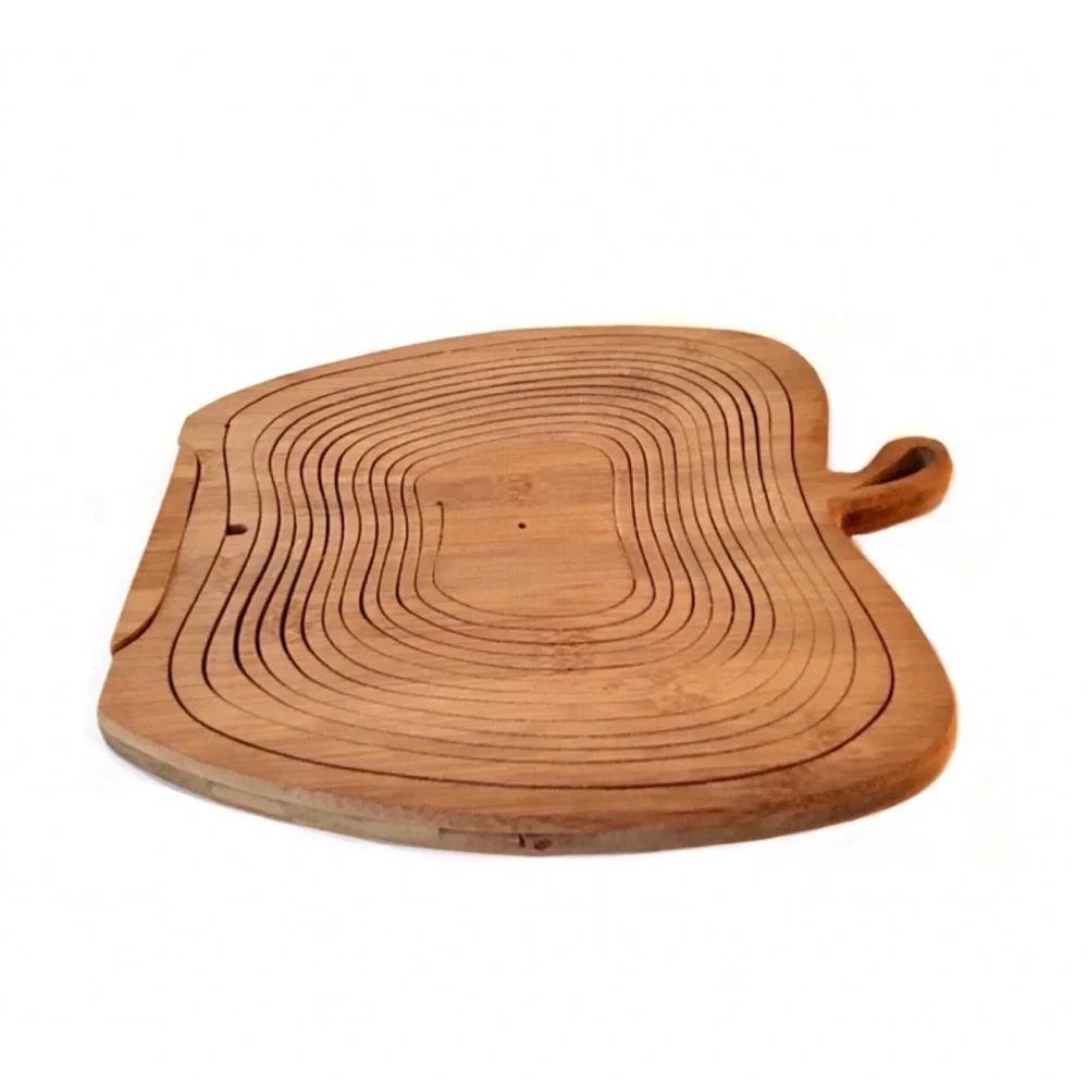 Vintage Craftsman Collapsible Bamboo Basket in Apple Shape